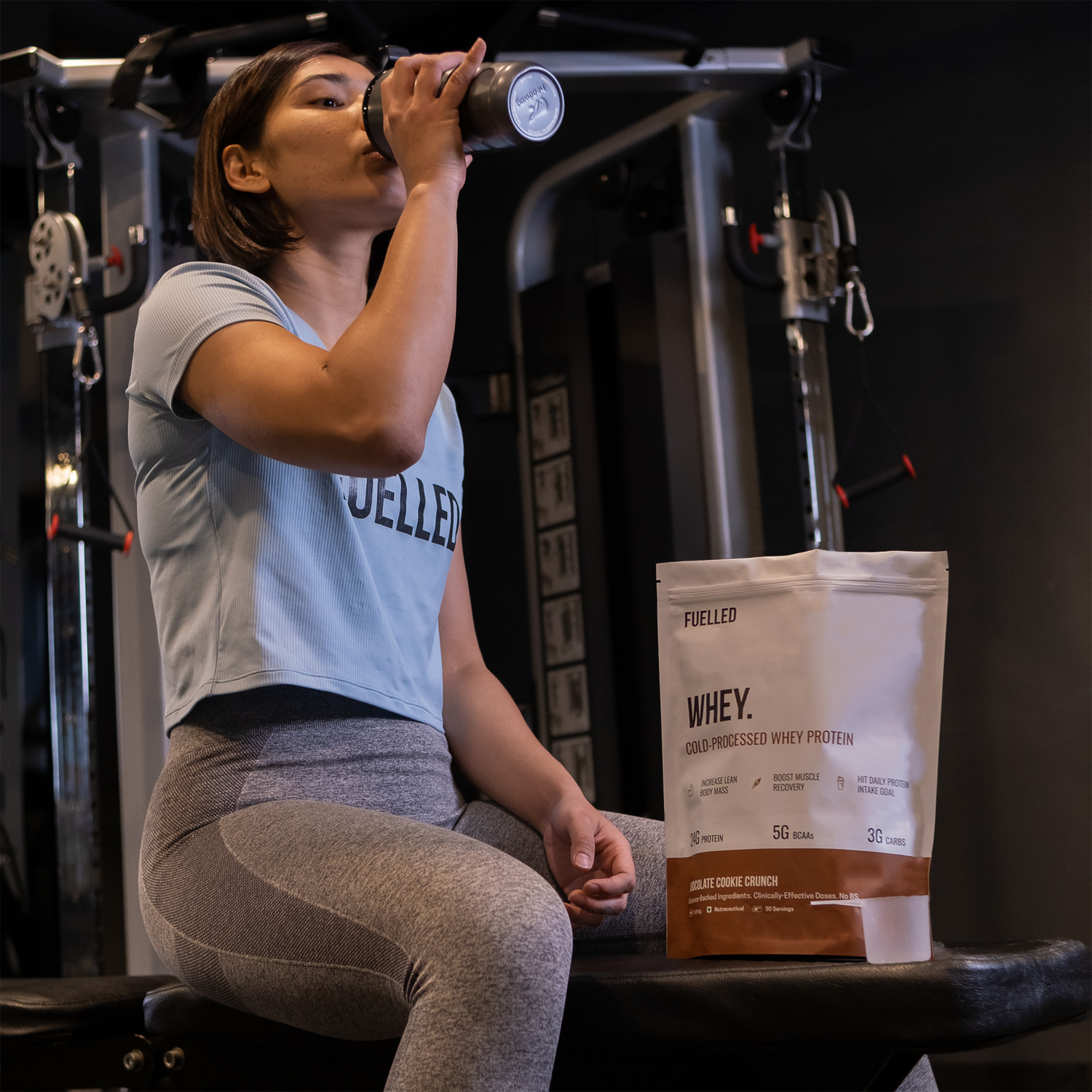 Athlete Drinking Fuelled Whey Protein