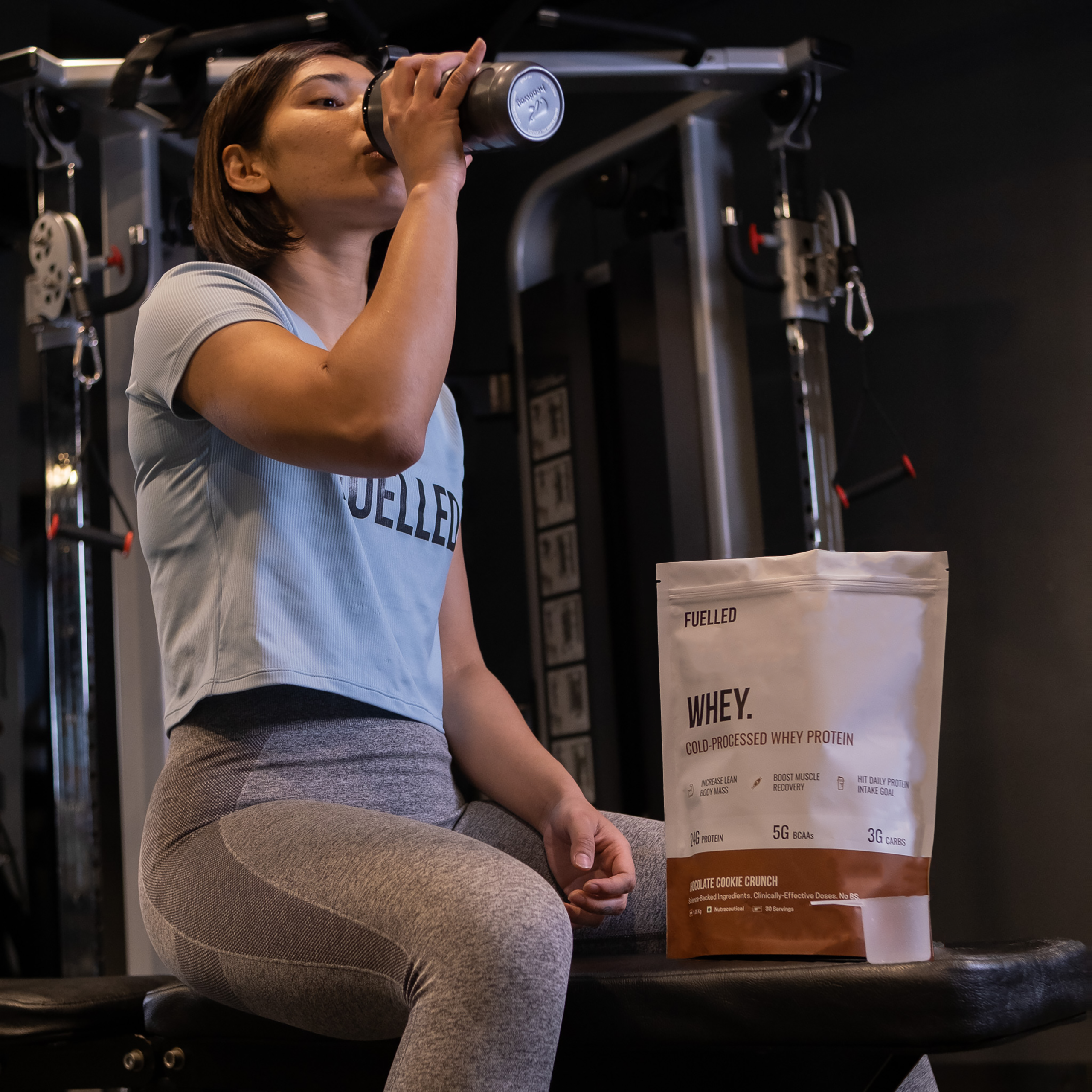 Athlete Drinking Fuelled Whey Protein